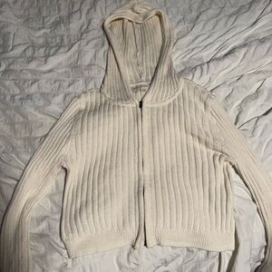 Aeropostale Women's Cream Zip-Up